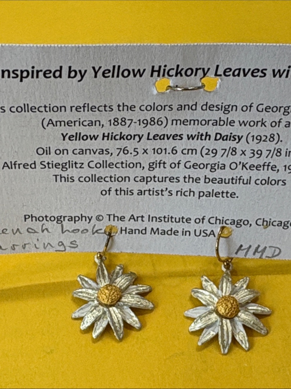 Michael Michaud Handmade Daisy Drop Earrings - Gold and Silver